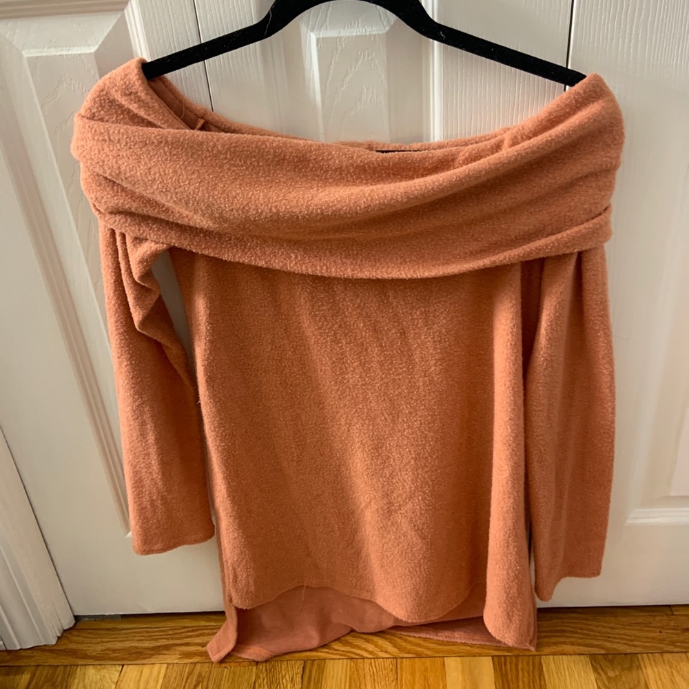 Cashmere Orange off the shoulder sweater